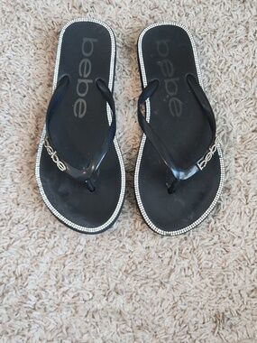 Bebe Bejeweled Flip Flops